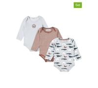 Dirkje 3er-Set: Bodys in Hellblau - Größe 68 | Baby Bodys