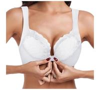 Dirndl BH Push UP Extrem Spitzen Bh mit Bügel Dirndl Bh Weiss Büstenhebe BH Vorderverschluss Offen Büstenhalter für Oktoberfest Damen-Bhs Weiß Push Up Bh Bayerisches Bierfest Trachtenmieder Bra
