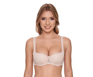 Dirndl-BH SUSA "Wiesn Zauber", Damen, Gr. 100, Cup B, beige (pure beige), Spitze, Obermaterial: 52% Baumwolle, 40% Polyamid, 8% Elasthan, unifarben, bequem, BHs Dirndl-BH, Soft-Cups, Spitze, mit Bügel