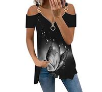 Dirndl Bluse,T-Shirt Damen 80er Jahre Tshirt mit Lippen Karneval Kostüm 90er Jahre Kostüm Lustig T Shirt Sommer Kurzarm Oberteil Rundhals LippenMotto Party Retro T-Shirt Tops Tunika Streetwear