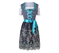 Dirndl Damen 3 Teilig - Trachtenkleid Dirndlkleid Trachten Kleid + Dirndlbluse+Schürze Grosse Grössen Dirndel Trachtenmode Dirndl & Dirndl-Sets für Frauen Mädchen Oktoberfest Outfit S-5XL