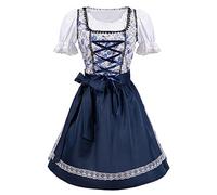 Dirndl Damen 3 Teilig - Trachtenkleid Dirndlkleid Trachten Kleid + Dirndlbluse+Schürze Grosse Grössen Dirndel Trachtenmode Dirndl & Dirndl-Sets für Frauen Mädchen Oktoberfest Outfit S-5XL