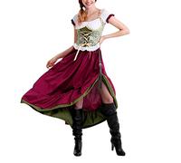 Dirndl Damen 3 Teilig Trachtenkleid mit Trachtenhut Dirndlkleid Lang Trachten Kleid Dirndlbluse Trachtenmode Dirndelkleider Dirndl & Dirndl-Sets für Frauen Mädchen Oktoberfest Outfit