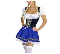 Dirndl Damen Kurz Trachtenkleid Mini Dirndlkleid Trachten Kleid Dirndel Trachtenmode Trachtenmieder Dirndelkleider Dirndl & Dirndl-Sets für Frauen Mädchen Oktoberfest Outfit Kostüm