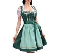 Dirndl Damen Midi Dirndl Trachtenkleid Trachtenmode Dirndlkleider Trachtenrock Spitze Kleid Traditionelles Für Karneval Oktoberfest Party Kostüm Besondere Anlässe,XL