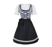 Dirndl Damen Midi mit Schürze Elegante Trachtenmode Trachtenrock Kleid Trachtenkleid Damen Modern 2 Teilig für Besondere Anlässe Gr. 32-54 Dirndl Dunkelblau Oktoberfest Outfit