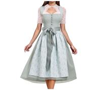 Dirndl Damen Trachtenkleid Midi Schürze Trachtenmode Oktoberfest Dirndlkleid Dirndl Retro Dirndelkleider Midi Trachtenkleid Trachtenmode Dirndlkomplettsets Oktoberfest Outfit Festlich Dirndlbluse