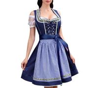 Dirndl für Damen, Oktoberfest Damen Outfit Dirndl Midi Set 3 Teilig Inkl. Kleider Elegant, Dirndlbluse und Dirndlschürzen. Trachtenkleid Modern Dirndl-Komplettsets Dirndlkleid für Bierfest