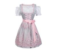 Dirndl Hochgeschlossen Damen Slim Fit Dirndlblusen Angebot des Tages Trachten Rock Kurzarm Trachtenkleid Oktoberfest-Kleidung Dirndl Lang Günstig Trachtenbluse T Shirt Oktoberfest Damen（6-Black，M）