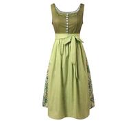 Dirndl Lang Damen, Oktoberfest Damen Outfit Dirndl mit Knöpfen Set 2 Teilig Inkl. Kleider Festlich Damen und Dirndl Schürze. Damenmode Trachtenkleid Modern Dirndl-Komplettsets Dirndlkleid für Party