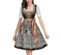 Dirndl Midi, Oktoberfest Damen Outfit Dirndl Set 3 Inkl. Sommerkleid Ärmellos Knielang, Dirndlblusen und Dirndlschürzen. Dirndl-Komplettsets Trachtenkleid Modern Dirndlkleid für Oktoberfest Auftritte