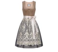 Dirndl NÜBLER "Dirndl midi Geelke", Damen, Gr. 44, EURO, braun, Obermaterial: 100% Polyester PES., Kleider (73629067-44) braun