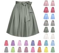 Dirndl Schürze Damen Midi Lang Trachtenschürze Dirndlschürzen Oktoberfest Festlich Trachtenkleid Einfärbig Große Größen Trachtenrock Dirndlschürze Trachtenmode Gelb Gold Grün Beige Gr 36 Xs Xxl 3xl