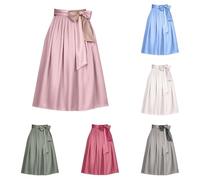 Dirndl Schürze, Dirndl Schürze Lang Trachtenrock Damen Vintage Trachten Rock Knielang Dirndlschürzen Einfarbig Dirndlrock Elegante Tracht Unterrock Bequeme Trachtenröcke Midirock Trachtenmode, Rosa, M