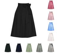 Dirndl SchüRze Lang DirndlschüRze 60-70 cm DirndlschüRzen Lang Dirndl Rock Trachtenrock Oktoberfest Midirock GroßE GrößEn MidschüRze Vintage Dirndelkleider FüR Oktoberfest (001 Schwarz, XL)