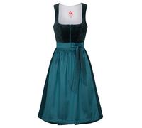 Dirndl SPIETH & WENSKY "Grant", Damen, Gr. 40, N-Gr, grün (d,grün), Obermaterial: 95% Polyester PES. 5% Elasthan EL., uni, festlich, regular fit, Carmenausschnitt, Kleider, samtiges Oberteil mit Cordo
