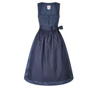 Dirndl SPIETH & WENSKY "Spieth & Wensky Dirndl Kobra", Damen, Gr. 38, N-Gr, blau (dunkelblau), Obermaterial: 80% Polyester PES. 20% Viskose CV., uni, regular fit, Kleider, mit klassischem Ausschnitt (