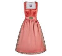 Dirndl SPIETH & WENSKY "Spieth & Wensky Dirndl Koral", Damen, Gr. 36, N-Gr, rot (rost), Obermaterial: 85% Polyester PES. 15% Polyamid PA., uni, regular fit, Kleider, mit dekorativer Schürze (82892418-