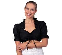 Dirndlbluse Bluse schwarz mit Schnürung 52
