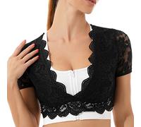 Dirndlbluse Damen 2023 Elegante Trachtenbluse Bluse mit Spitze für Oktoberfest Dirndlbluse aus Spitze Weiss Damen Trachtenbluse Schwarz Weiß Damenbluse für Bierfest, Karneval