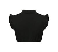 dirndlbluse für damen, hochgeschlossen dirndlbluse blau spitze stehkragen v ausschnitt grosse grössen rüschen flügelärmel dreiviertelarm geschlossen grünes puffärmel langarm oktoberfestbluse，XL