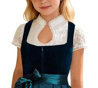 Dirndlbluse Mädchen Hochgeschlossen Kurzarm Dirndl Bluse Weiß Trachtenbluse Spitze V Ausschnitt Dirndlblusen für Oktoberfest & Karneval Bayrische Trachten Dirndl Blusen Spitzenbluse
