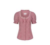 Dirndlbluse NÜBLER "Trachtenbluse Kurzarm Natascha", Damen, Gr. 4,5, rot, Obermaterial: 70% Baumwolle CO. 30% Polyester PES., Blusen Dirndlbluse (49556765-44) rot