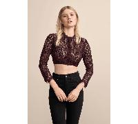 Dirndlbluse SUNNA - Krüger Collection - 216268-000-0090 Bordeaux/Bordeaux - Gr. - 42