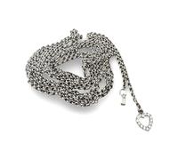 Dirndlkette Miederkette für Dirndl schmale stabile Metall Kette mit Strass Herz, Länge 1,5m