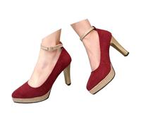 Dirndlschuhe Damen Chunky Trachtenschuhe Brautschuhe Klassisch Riemchenpumps Elegant Spangenpumps Plateau Tanzschuhe Blockabsatz Hochzeitsschuhe Keilpumps für Hochzeit Dirndl Oktoberfest