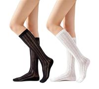 DIRNDLSTERN Trachtenstrümpfe Damen Socken - Trachtensocken Söckchen mit Rüschen für Oktoberfest