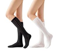 DIRNDLSTERN Trachtenstrümpfe Damen Trachten Socken - Dirndlstrümpfe Trachtensocken Söckchen mit Rüschen für Oktoberfest