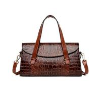DIRRONA Damen Retro Umhängetasche Mode Krokodilmuster Henkeltasche Handtasche Täglich Casual Reisen Messenger Umhängetaschen Dating Arbeiten Party Pu Leder Elegant Umhängetaschen Braun