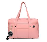 DIRRONA Damen Schultertasche - PU Leder Handtasche im akademischen Stil für Alltag, Arbeit und Studium, Leichte strukturierte Tote Tasche Puderrosa