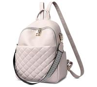 DIRRONA Mode Damen Rucksack Elegant Lässig Frauen Umhängetasche Travel Arbeit Einkaufen Anti-Diebstahl Cityrucksack Mittel PU Leder Wasserdicht Schule Rucksack Urlaubsrucksack Grau