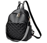 DIRRONA Mode Damen Rucksack Elegant Lässig Frauen Umhängetasche Travel Arbeit Einkaufen Anti-Diebstahl Cityrucksack Mittel PU Leder Wasserdicht Schule Rucksack Urlaubsrucksack Schwarz
