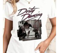 Dirty Dancing Graphic T-Shirt For Women, Cotton 180g Crewneck Short Sleeve Relaxed Fit Printed Tee, Retro Movie Theme Casual Fashion Top