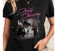Dirty Dancing Graphic T-Shirt For Women, Cotton 180g Crewneck Short Sleeve Relaxed Fit Printed Tee, Retro Movie Theme Casual Fashion Top