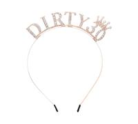 Dirty Stirnband zum 30. Geburtstag, Krone, Tiara, Stirnband, glänzend, Strass, Kopfschmuck, funkelnde Prinzessinnenkopfbedeckung, glitzernde Haar-Accessoires für Damen, Roségold