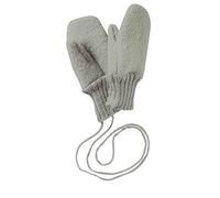 Disana Baby-Fäustlinge aus gekochter Wolle,M,Grau