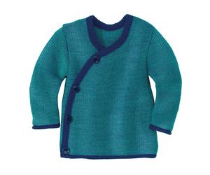 Disana Baby Jacke Bio-Merinowolle melange-marine-lagoon Gr. 74/80