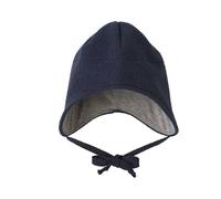 Wintermütze Wolle grau Ohrenschutz 43/45