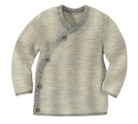 Disana Melange-Jacke Baby & Kleinkind - 100% Bio-Merino - atmungsaktiv, warm & weich, Unisex Gr. 50-104 - nachhaltig & fair - mit Wickelverschluss - Made in Germany | Grau-Natur Gr. 74-80