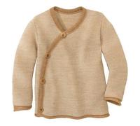 Disana Melange-Jacke Baby & Kleinkind - 100% Bio-Merino - atmungsaktiv, warm & weich, Unisex Gr. 50-104 - nachhaltig & fair - mit Wickelverschluss - Made in Germany | Karamell-Natur Gr. 74-80
