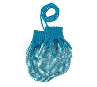 disana Baby Strick-Handschuhe Bio-Merinoschurwolle, Blau-Natur, Gr. 0