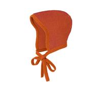 Disana Baby Strickmütze Bio-Merinowolle melange orange bordeaux Gr.0 (36-40 cm, 0-3 Monate)