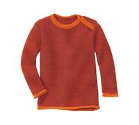 Disana Baby und Kinder Pullover Bio-Merinowolle melange-orange-cassis Gr. 74/80