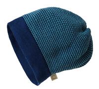Disana Beanie Baby, Kind - 100% Bio-Merino - atmungsaktiv, bequem & weich - Unisex 42-54 cm - nachhaltig & fair - angenehme Wärme, Kopf an - Made in Germany | Marine-Lagoon Gr. 1
