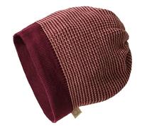 Disana Kinder Mütze Beanie Bio-Merinowolle melange-cassis-rose Gr.2 (46-50 cm)