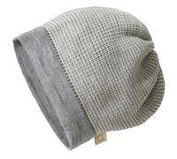 Disana Beanie Baby, Kind - 100% Bio-Merino - atmungsaktiv, bequem & weich - Unisex 42-54 cm - nachhaltig & fair - angenehme Wärme, Kopf an - Made in Germany | Grau-Natur Gr. 1
